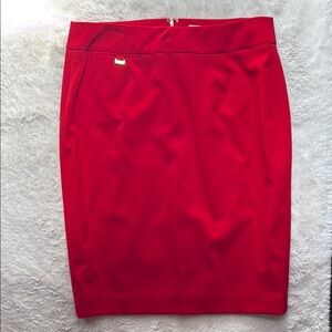 Calvin Klein Red Knee-Length Pencil Skirt